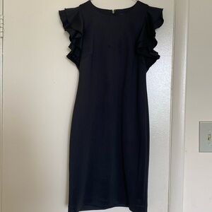 Petite Tommy Hilfiger Ruffle Scuba Sheath Dress